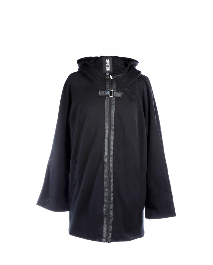 International Details Zip Front Hoodie Buckle Front